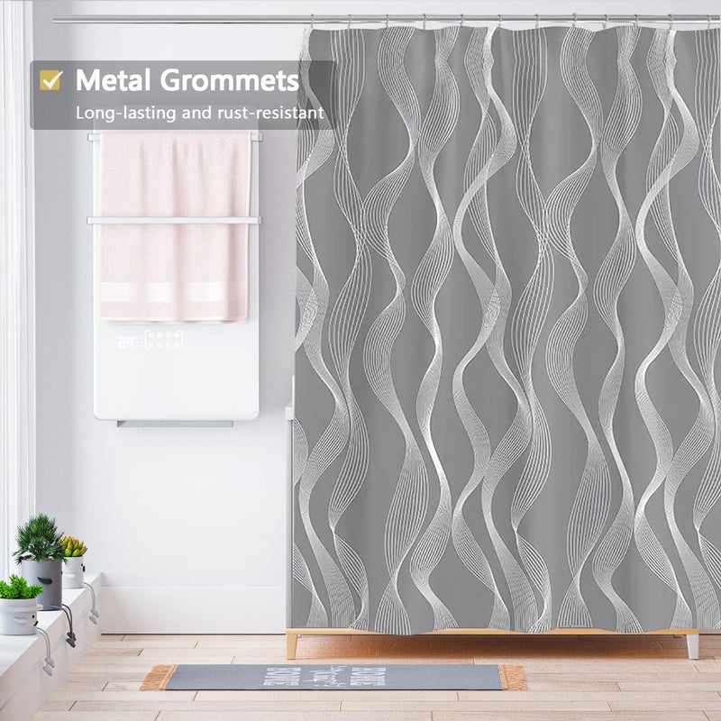 LLSCL Fabric Shower Curtain Liner with Magnets, Waterproof Hotel Quality, 72 x 72 Machine Washable - Image 2